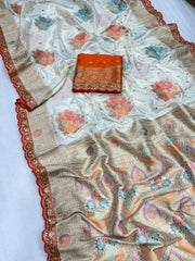 Luxury Banarasi Jaal Design Sarees