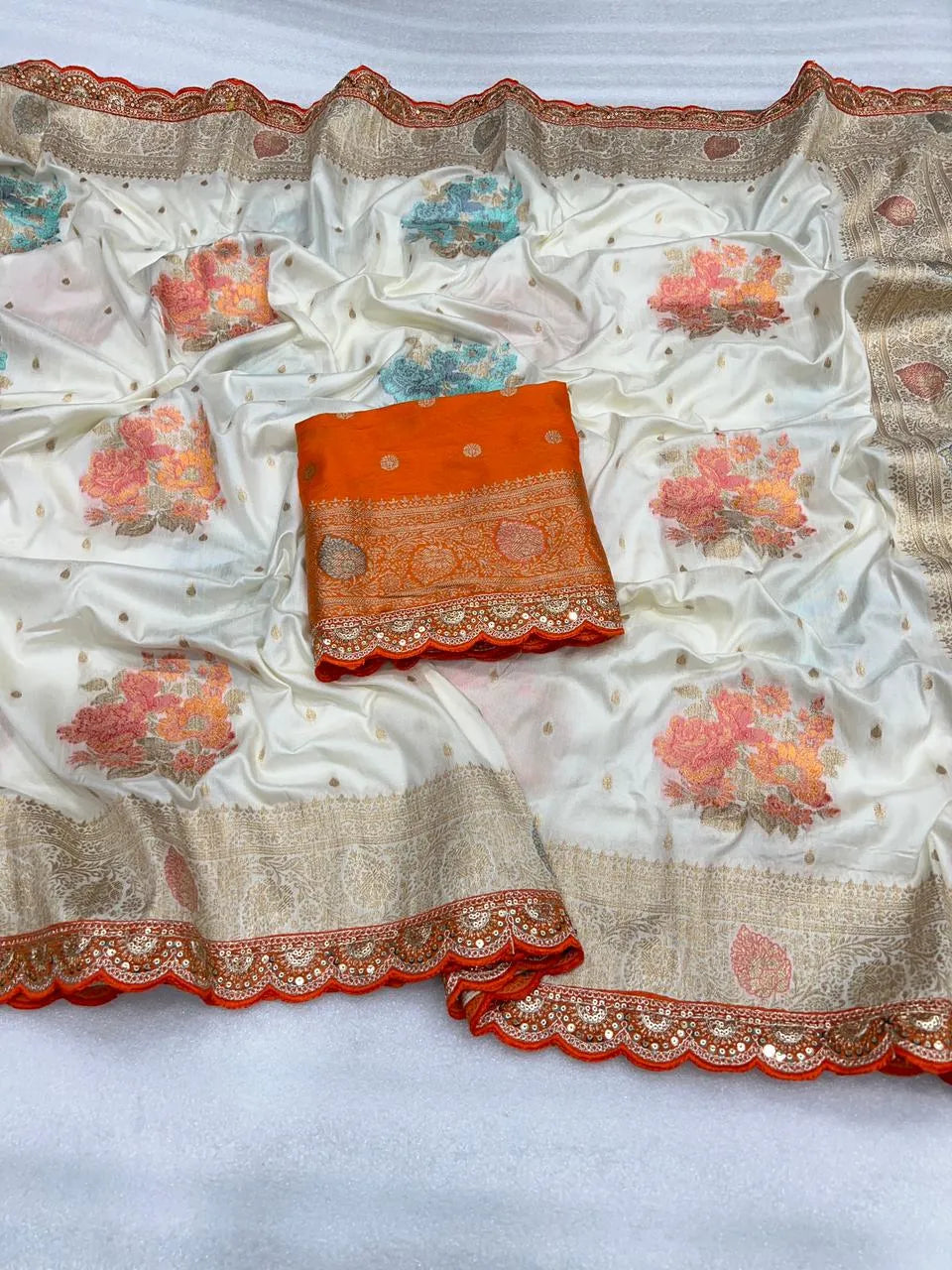 Luxury Banarasi Jaal Design Sarees