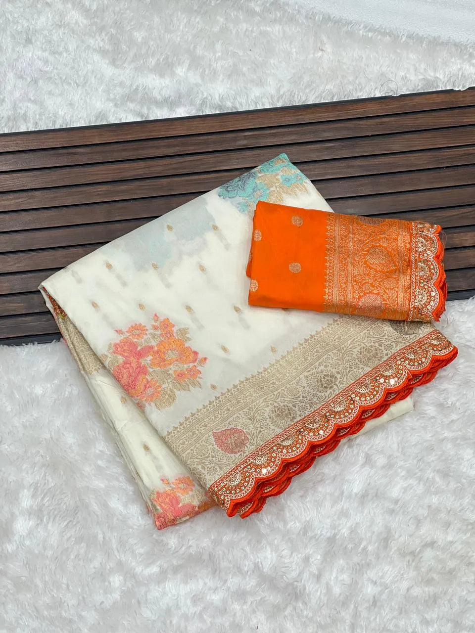 Luxury Banarasi Jaal Design Sarees