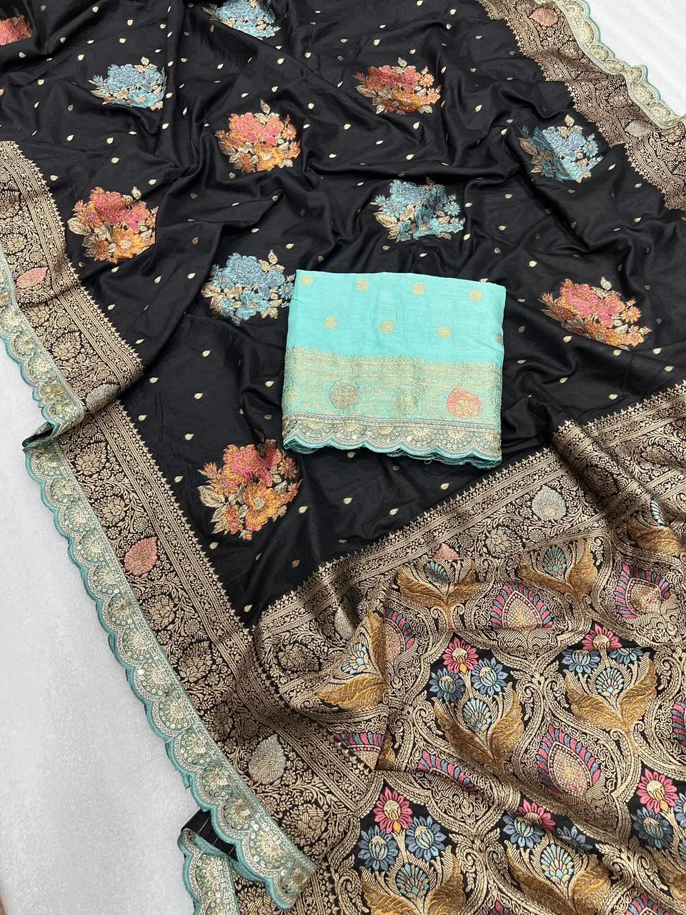 Luxury Banarasi Jaal Design Sarees