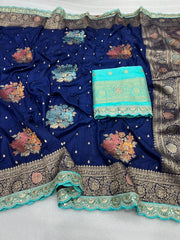 Luxury Banarasi Jaal Design Sarees