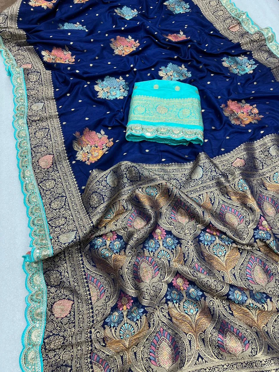 Luxury Banarasi Jaal Design Sarees