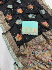 Luxury Banarasi Jaal Design Sarees