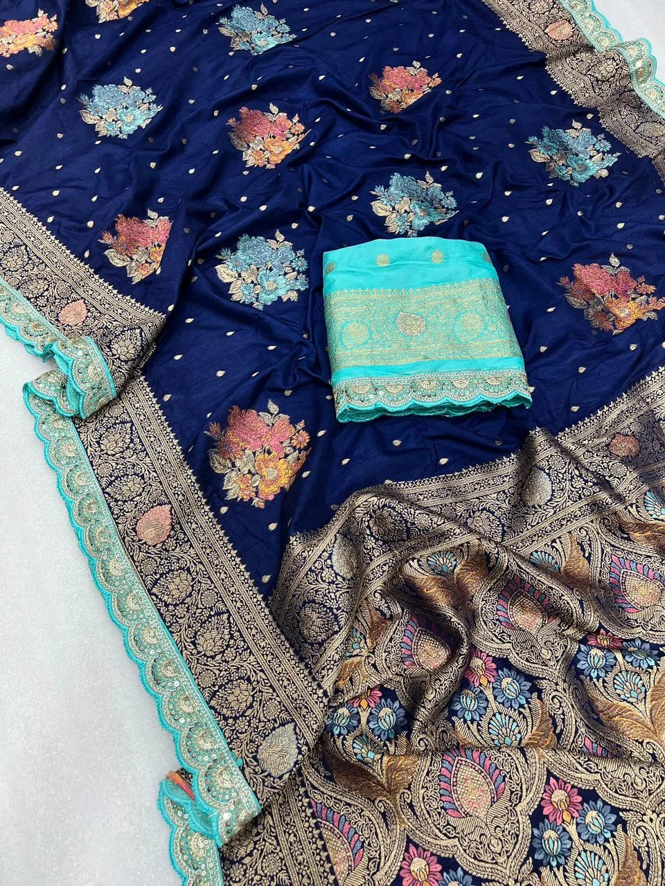 Luxury Banarasi Jaal Design Sarees