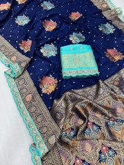 Luxury Banarasi Jaal Design Sarees