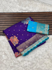 Luxury Banarasi Jaal Design Sarees