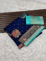 Luxury Banarasi Jaal Design Sarees