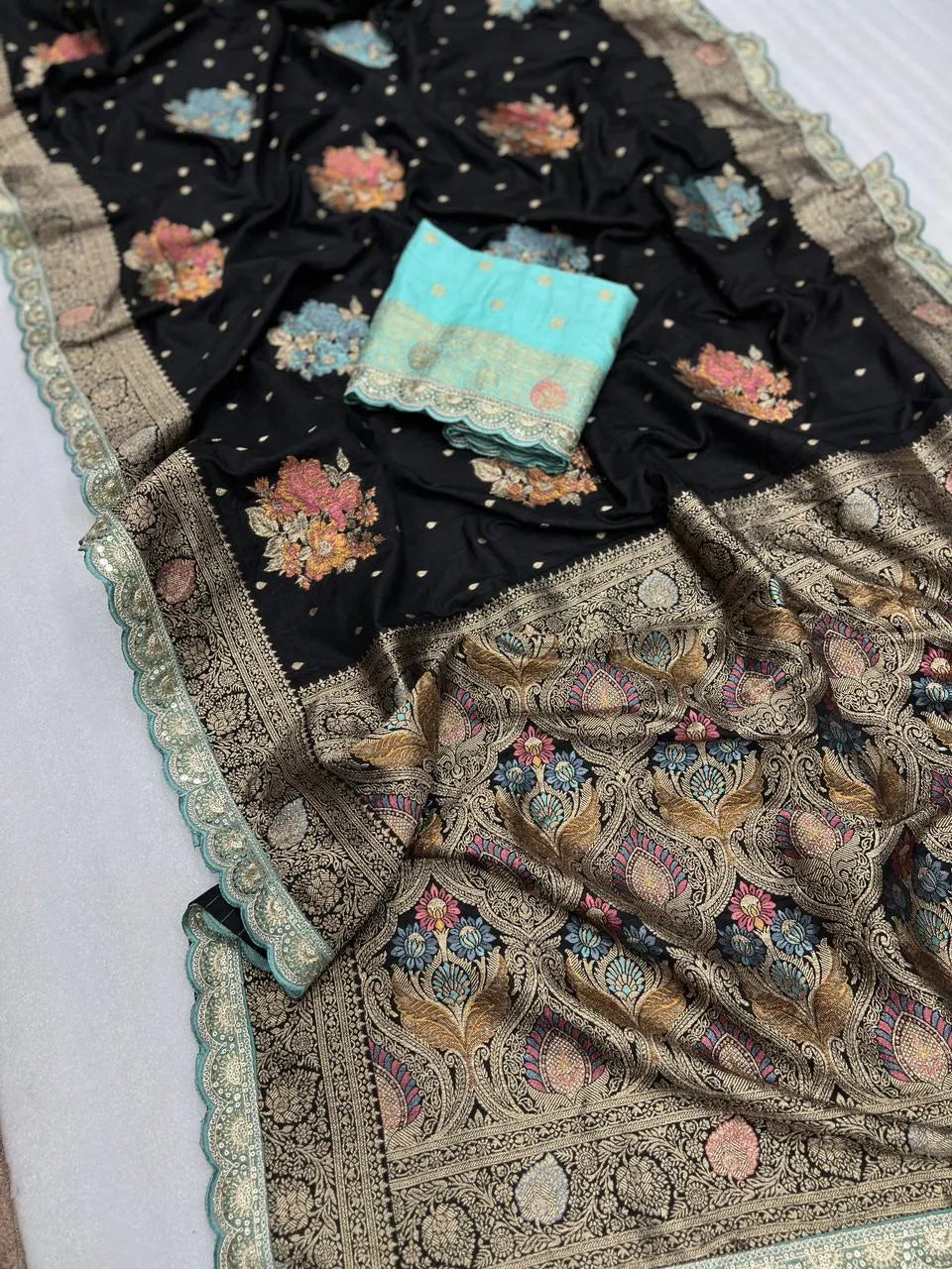 Luxury Banarasi Jaal Design Sarees