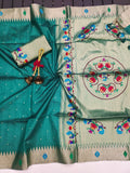 Soft Khadi Raw SIlk Mandap Paithani Saree