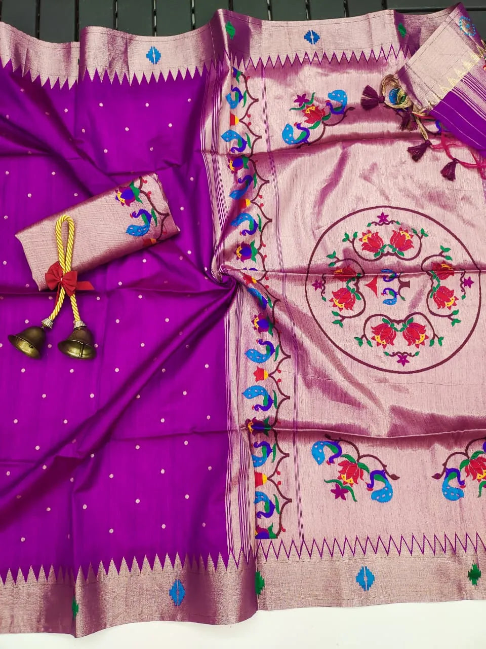 Soft Khadi Raw SIlk Mandap Paithani Saree