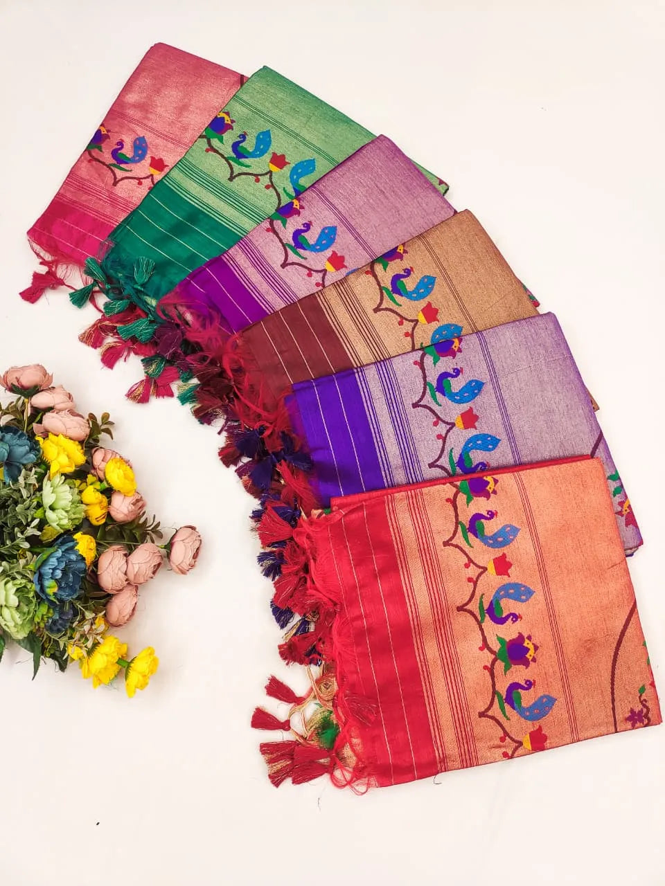 Soft Khadi Raw SIlk Mandap Paithani Saree