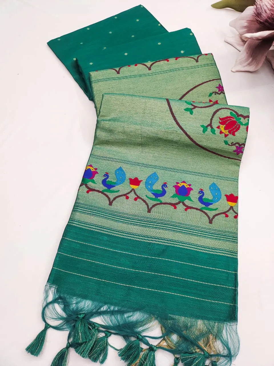 Soft Khadi Raw SIlk Mandap Paithani Saree