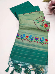 Soft Khadi Raw SIlk Mandap Paithani Saree