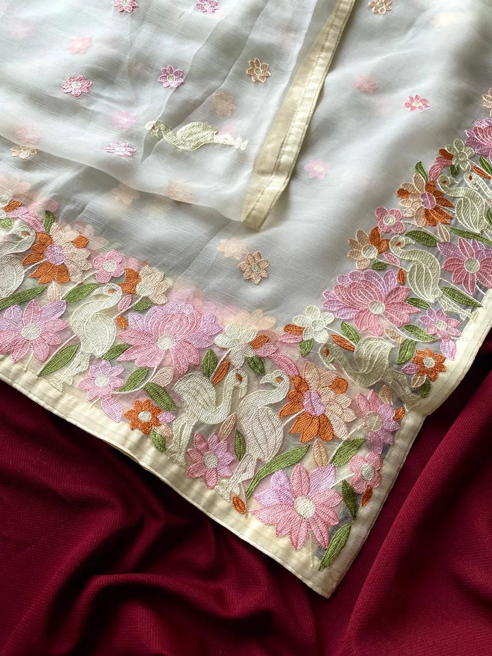 Premium Chiffon Designer Embroidery Saree