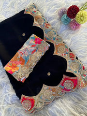 Pure Satin Georgette Appliqué Cutwork Border Saree