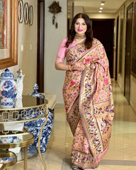Designer Paithani Patola Sparrow Saree in Banarasi Soft Silk