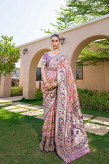 Designer Paithani Patola Sparrow Saree in Banarasi Soft Silk