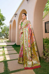 Designer Paithani Patola Sparrow Saree in Banarasi Soft Silk
