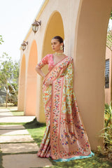 Designer Paithani Patola Sparrow Saree in Banarasi Soft Silk