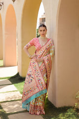 Designer Paithani Patola Sparrow Saree in Banarasi Soft Silk