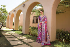 Designer Paithani Patola Sparrow Saree in Banarasi Soft Silk
