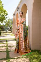 Designer Paithani Patola Sparrow Saree in Banarasi Soft Silk