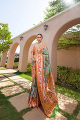 Designer Paithani Patola Sparrow Saree in Banarasi Soft Silk