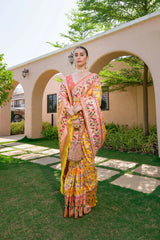 Designer Paithani Patola Sparrow Saree in Banarasi Soft Silk