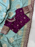 Banarasi Jaal Embroidery Sequence Work Sarees (Unstiched Blouse)