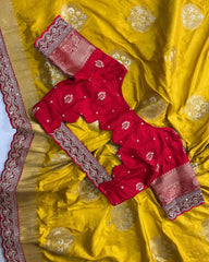 Banarasi Jaal Embroidery Sequence Work Sarees (Unstiched Blouse)