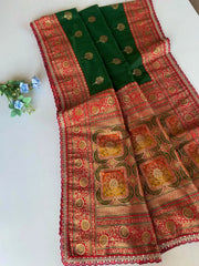 Premium Banarasi Intricate Color Saree with Lace