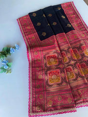 Premium Banarasi Intricate Color Saree with Lace