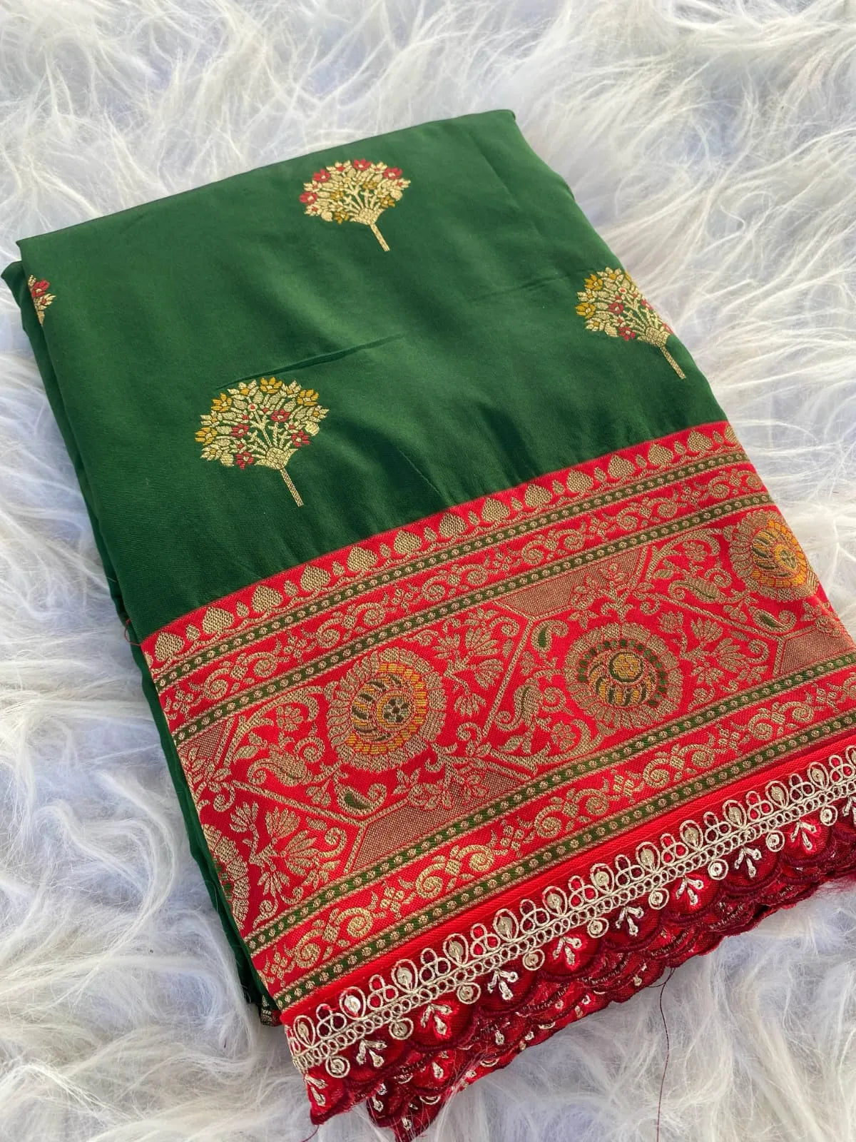 Premium Banarasi Intricate Color Saree with Lace