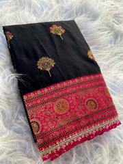 Premium Banarasi Intricate Color Saree with Lace