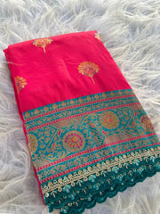 Premium Banarasi Intricate Color Saree with Lace