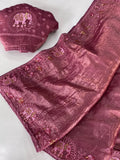 Pure Crush Silk Embroidery Cutwork Border Saree