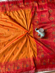 Paithani Silk Peacock Motif Banarasi Saree with Lace