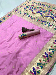 Pure Kanchipuram Paithani Silk Peacock Design Saree