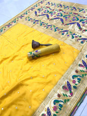 Pure Kanchipuram Paithani Silk Peacock Design Saree