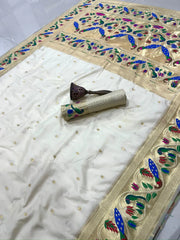 Pure Kanchipuram Paithani Silk Peacock Design Saree