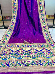 Pure Kanchipuram Paithani Silk Peacock Design Saree