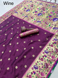 Pure Kanchipuram Paithani Silk Meenakari Saree