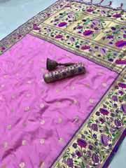 Pure Kanchipuram Paithani Silk Meenakari Saree