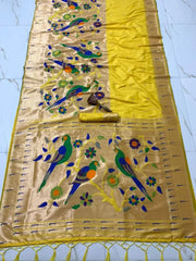 Kanchivaram Paithani Silk Big Parrot Zari Border Saree