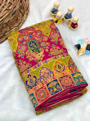 Pure Viscose Silk Meenakari Position Weaving Saree