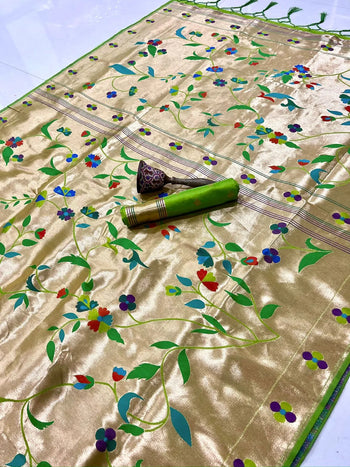 Pure Soft Kanchivaram Brocket Paithani Silk Saree
