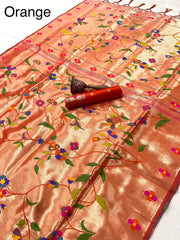 Pure Soft Kanchivaram Brocket Paithani Silk Saree