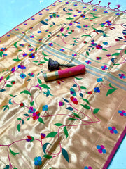 Pure Soft Kanchivaram Brocket Paithani Silk Saree