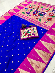 Pure Soft Kanchivaram Temple Paithani Silk Saree