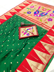 Pure Soft Kanchivaram Temple Paithani Silk Saree